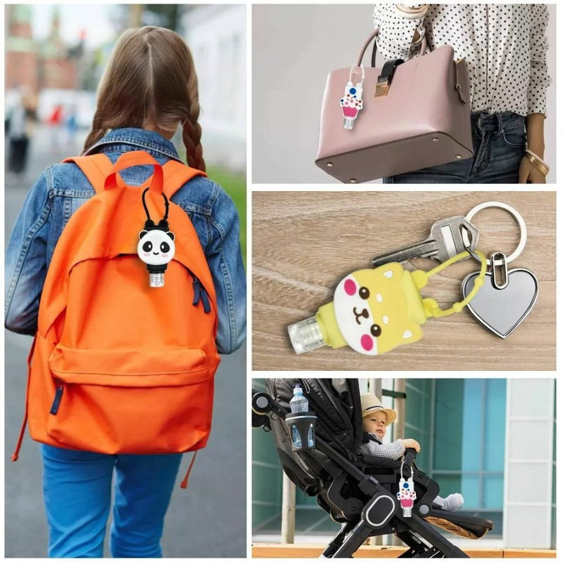 1PC 30ML Cute Cartoon Pattern Silicone Mini Empty Hand Sanitizer Holder Travel - Cupindy