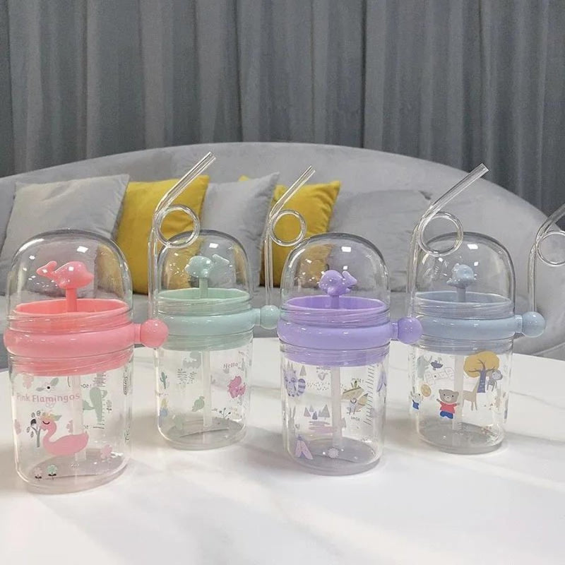 250ml Cute Water Straw Cup Sippy Kids Cartoon - Cupindy