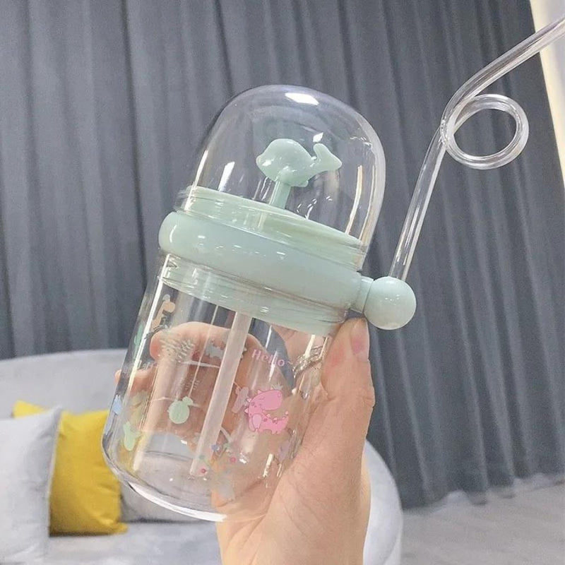 250ml Cute Water Straw Cup Sippy Kids Cartoon - Cupindy