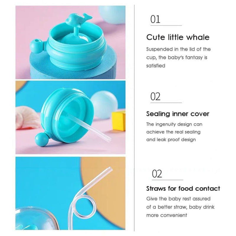 250ml Cute Water Straw Cup Sippy Kids Cartoon - Cupindy
