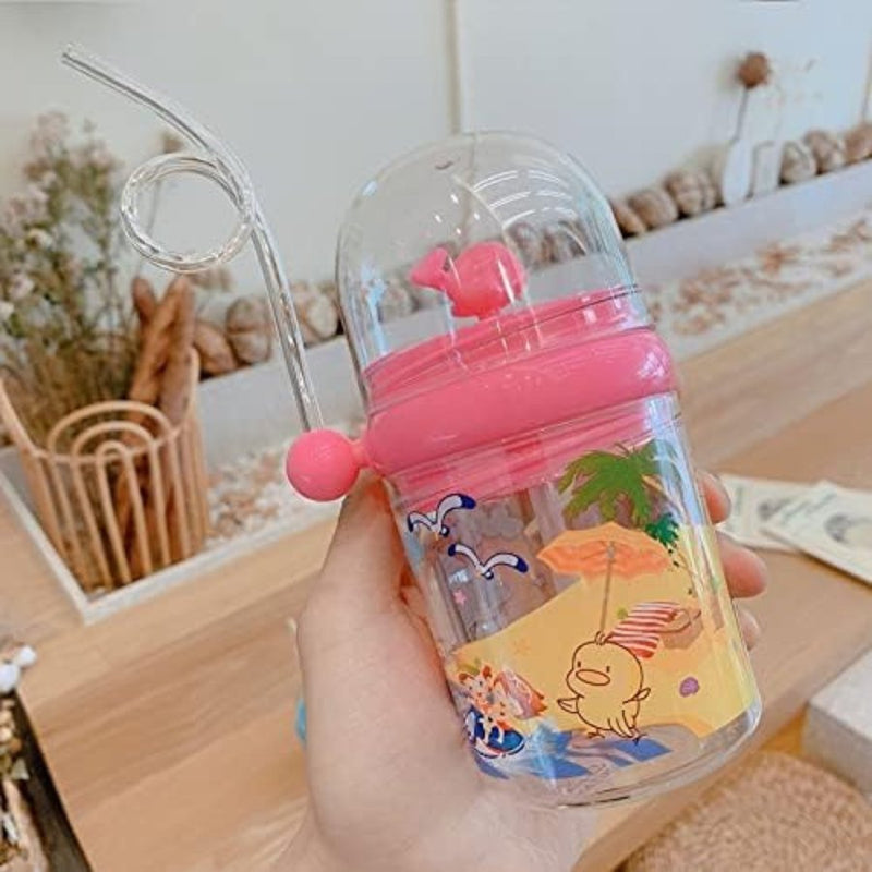 250ml Cute Water Straw Cup Sippy Kids Cartoon - Cupindy