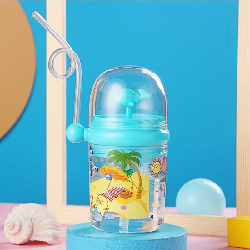 250ml Cute Water Straw Cup Sippy Kids Cartoon - Cupindy