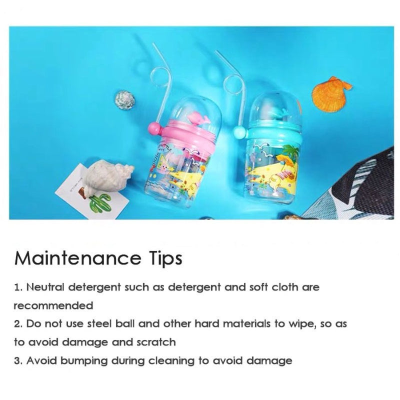 250ml Cute Water Straw Cup Sippy Kids Cartoon - Cupindy