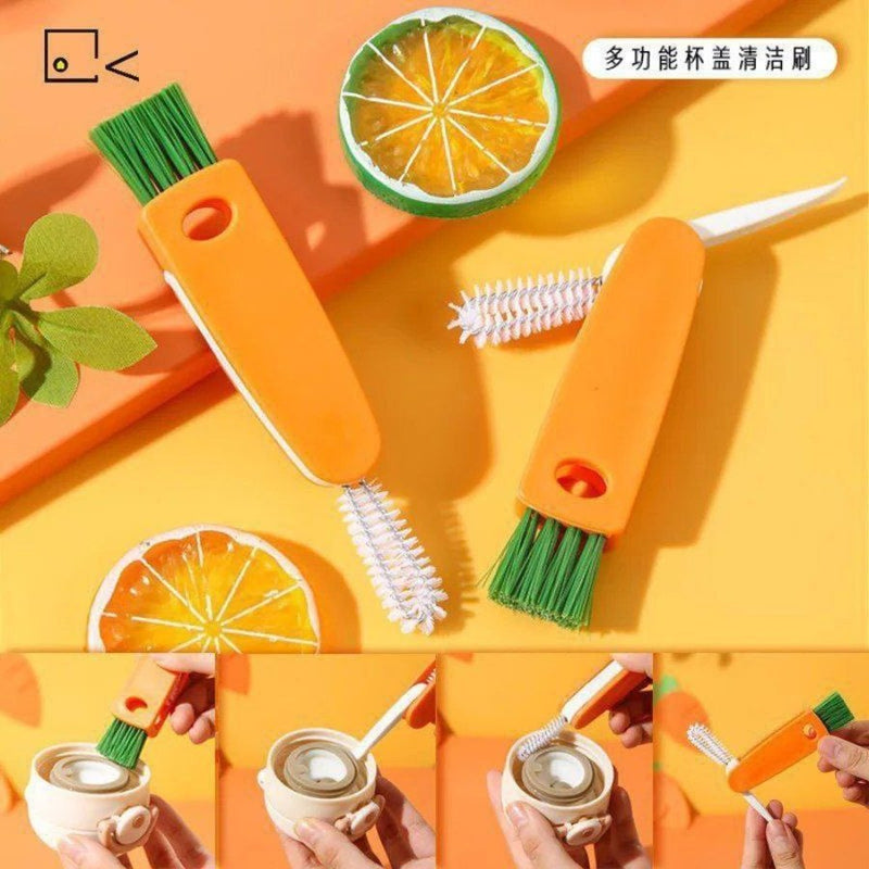 3 in 1 Multifunctional Kitchen Mini Cup Glass Cover Cleaning Brush - Cupindy