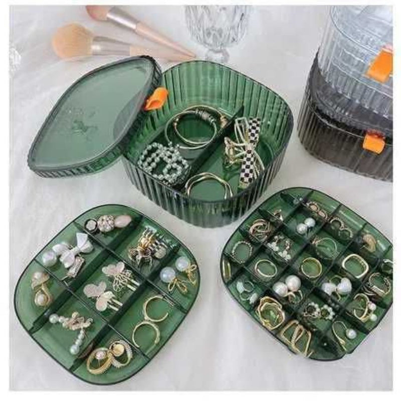 3-layers Tray Grey Clear Acrylic Jewelry Organizer Box - Cupindy