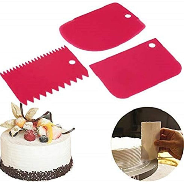 3pcs/Set Plastic Dough Bench Scraper Cake Cutter - Multi Colors - Cupindy