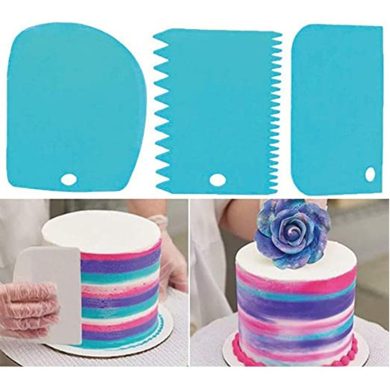 3pcs/Set Plastic Dough Bench Scraper Cake Cutter - Multi Colors - Cupindy
