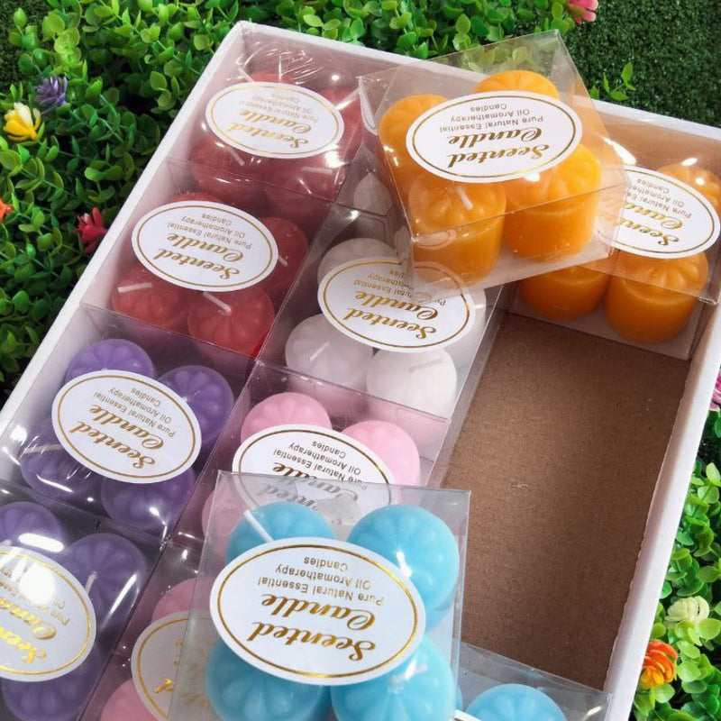 4 Pieces - Small Scented Candles - Multi Colors - Cupindy