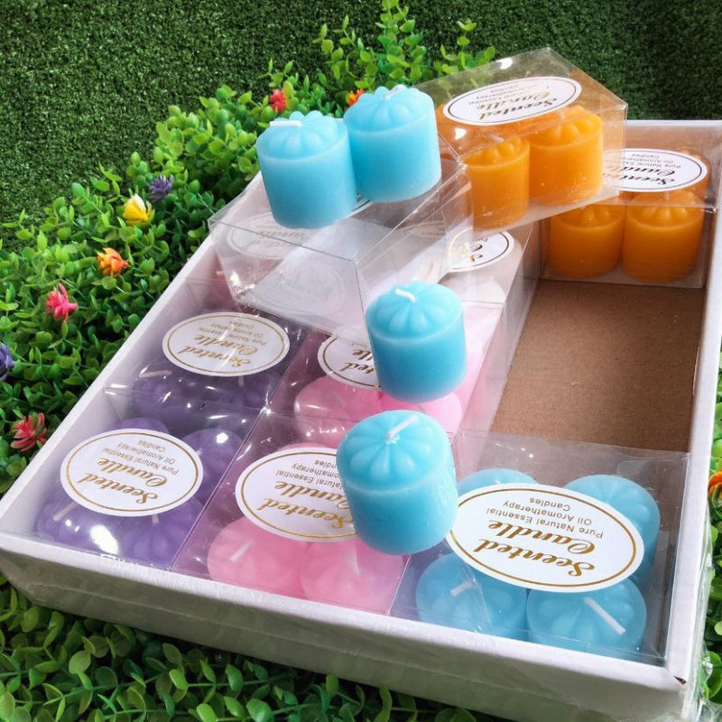 4 Pieces - Small Scented Candles - Multi Colors - Cupindy