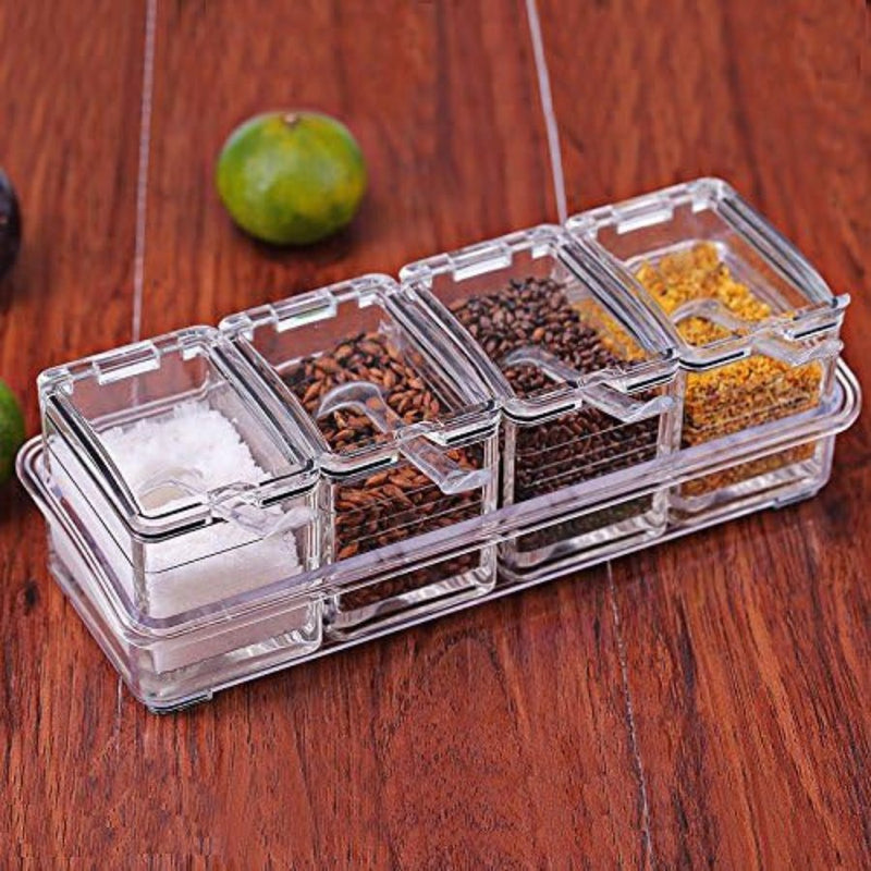 4 Square Acrylic Seasoning Box Case - Cupindy