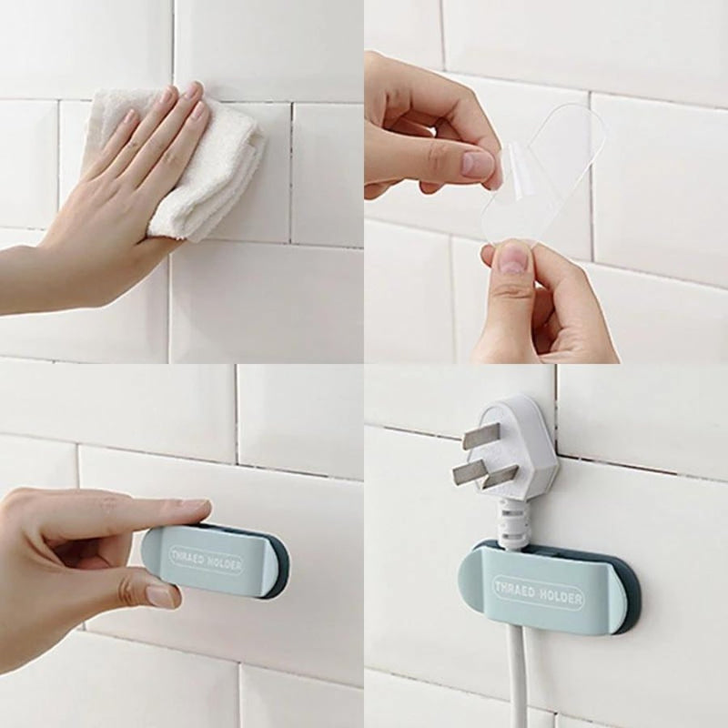 4Pcs Punch-free Plug Hook Holder Cable Manager Organizer - Cupindy