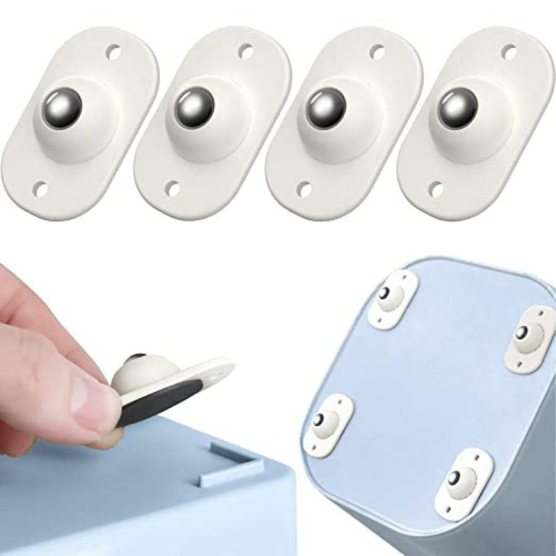 4PCS Self Adhesive Mini Swivel Caster Wheels, 360° Rotation Ball Caster - Cupindy