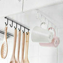 Hanging kitchen cabinet rack with hooks for easy storage – Cupindy
