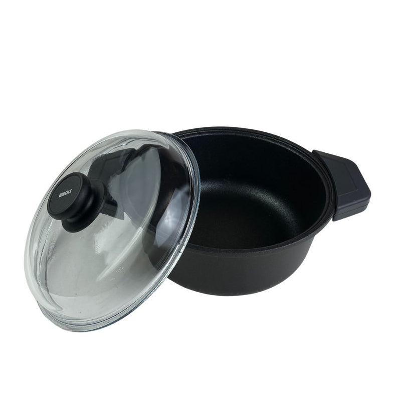 Premium 28 cm non-stick pot with glass top by RISOLI – Cupindy