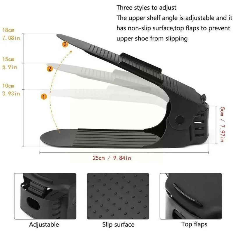 Adjustable Shoe Stacker 1 Pcs Shoe Slots Organizer - Cupindy