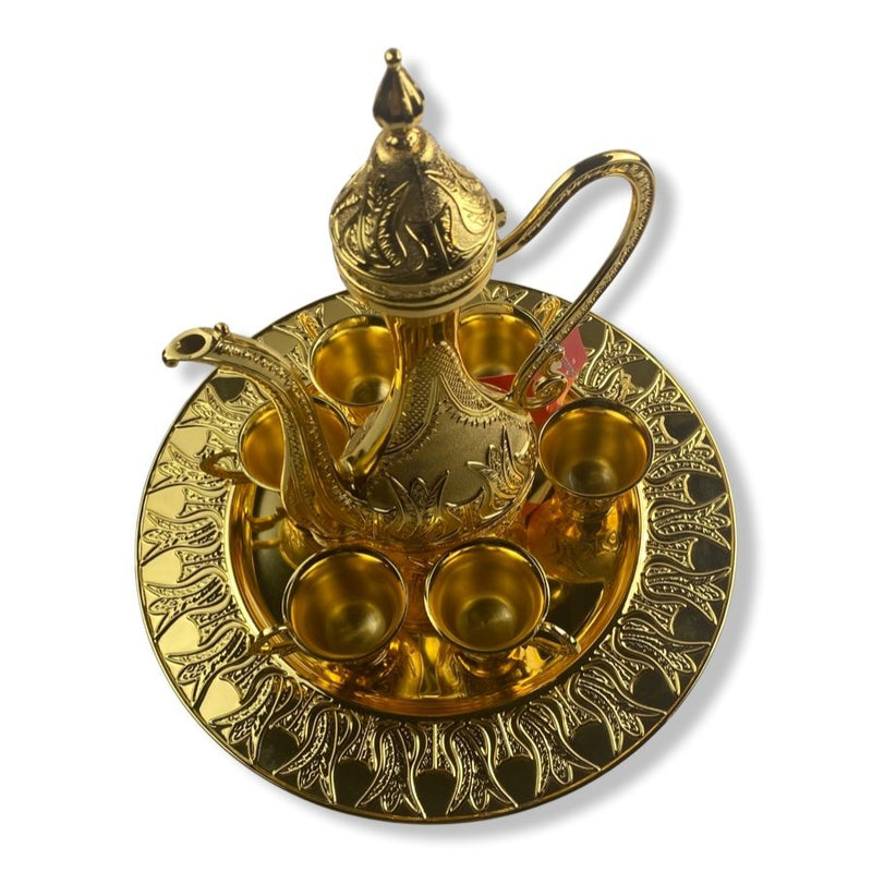 Arabian Decorative Drinkware Set of 8 Pc, Golden Color N40488 - Cupindy
