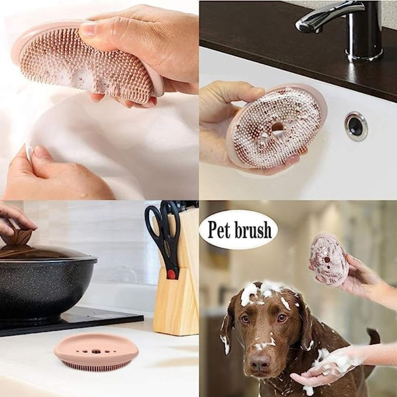 6pcs Bathroom Soap Dishes Dish Silicone Rubber Soap Holder With