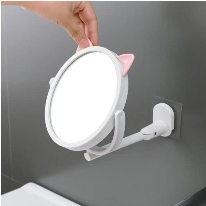 Bathroom Wall Mounted Flexible Mirror Make Up Cat Shape - Cupindy