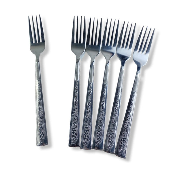 BOYUAN Stainless Steel Dinner Forks Set Of 6 Pieces N17495 - Cupindy