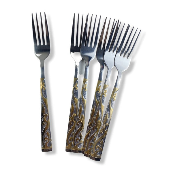 BOYUAN Stainless Steel Dinner Forks Set Of 6 Pieces N17498 - Cupindy