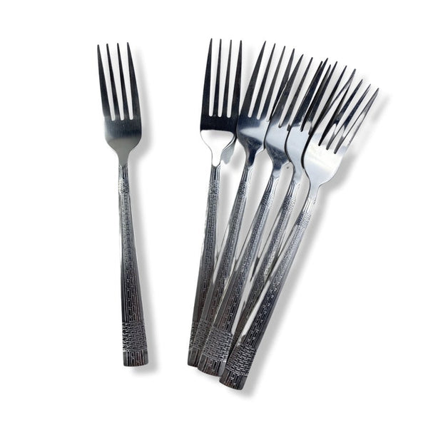 BOYUAN Stainless Steel Dinner Forks Set Of 6 Pieces N17499 - Cupindy