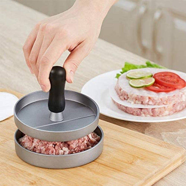 Burger Press, Stainless Steal with Wooden Handle - Cupindy