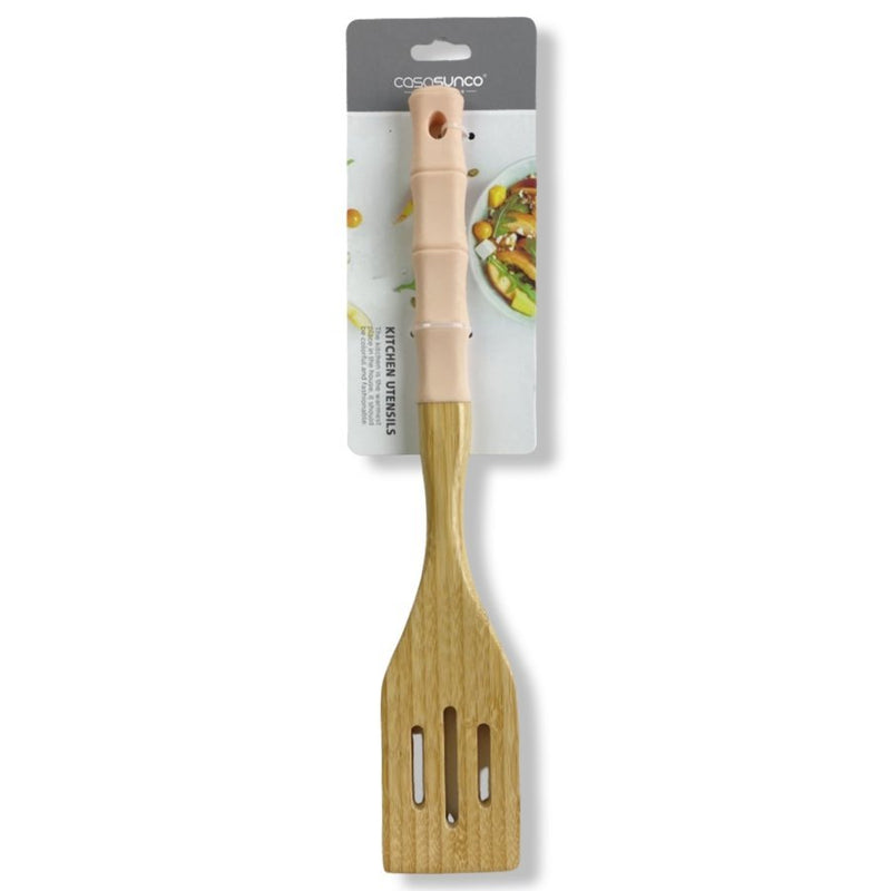 Casasunco Large Wooden Kitchen Skimmer With Silicone Handle, SK-3111 - Cupindy