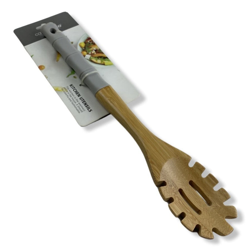 Casasunco Large Wooden Kitchen Spaghetti Spoon With Silicone Handle, SK-3114 - Cupindy