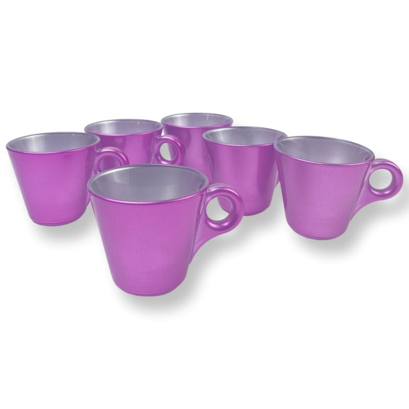 Cerve Nadia Glassware, Set of 6 Pcs, Purple, 80 ml - Cupindy