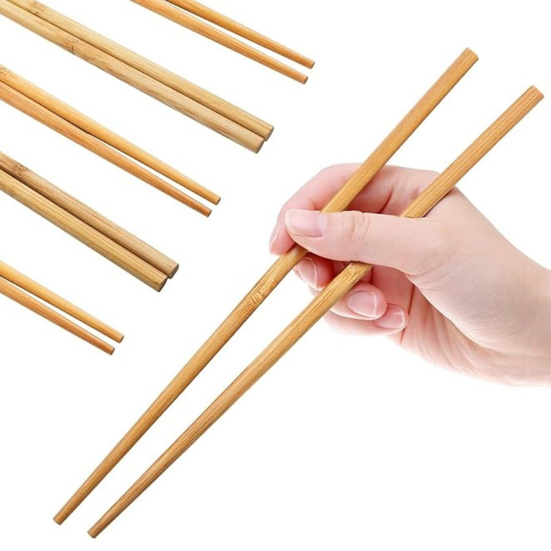 Chopsticks Reusable Natural Chinese Bamboo Long 4 Pairs - Cupindy