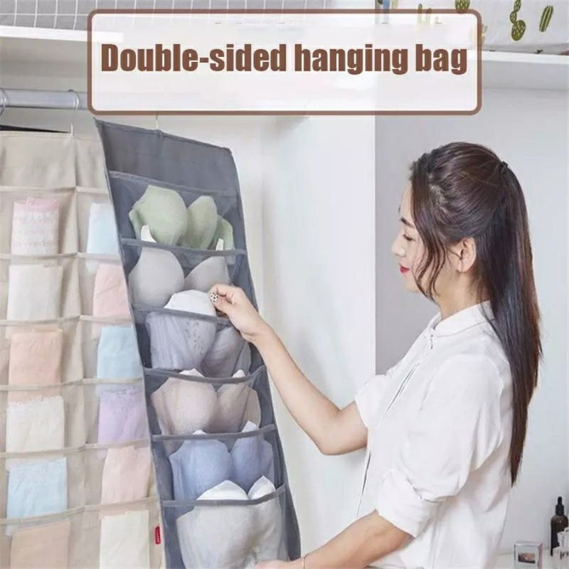 Closet Hanging Organizer with Mesh Pockets - Cupindy