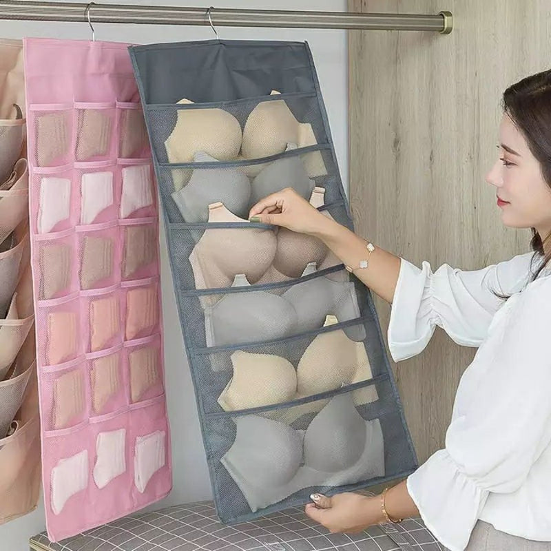 Closet Hanging Organizer with Mesh Pockets - Cupindy