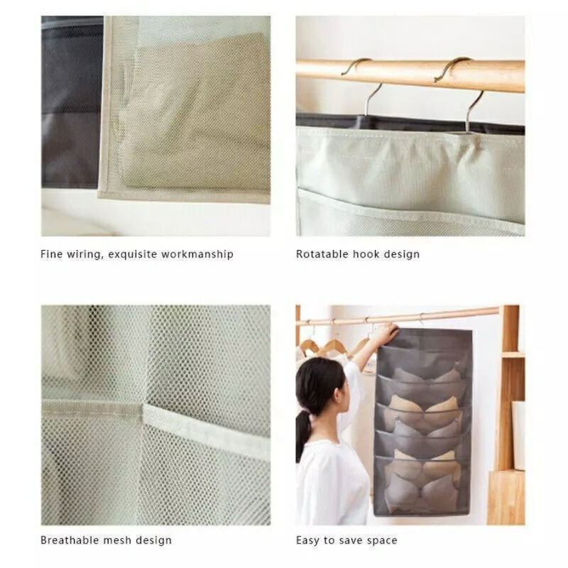 Closet Hanging Organizer with Mesh Pockets - Cupindy