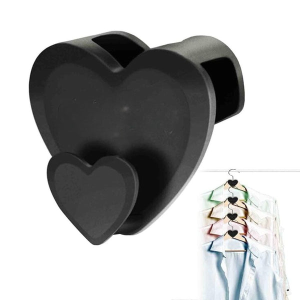 Clothes Hanger Connector Hook Black Heart Shape - 1 Piece - Cupindy