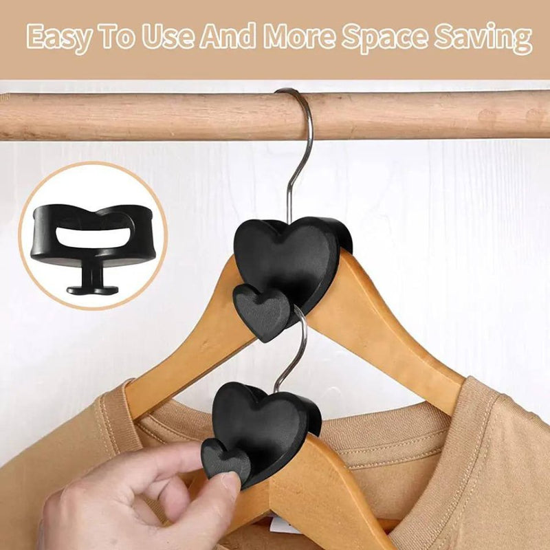 Clothes Hanger Connector Hook Black Heart Shape - 1 Piece - Cupindy