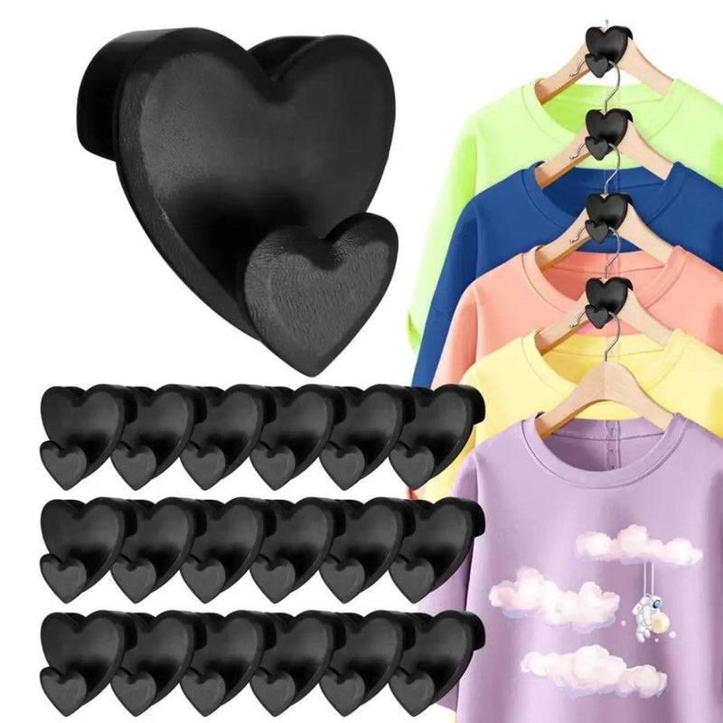 Clothes Hanger Connector Hook Black Heart Shape - 1 Piece - Cupindy