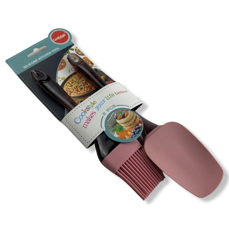 Cook Style Set of Two Pieces, Silicone Spatula and Brush - Cupindy