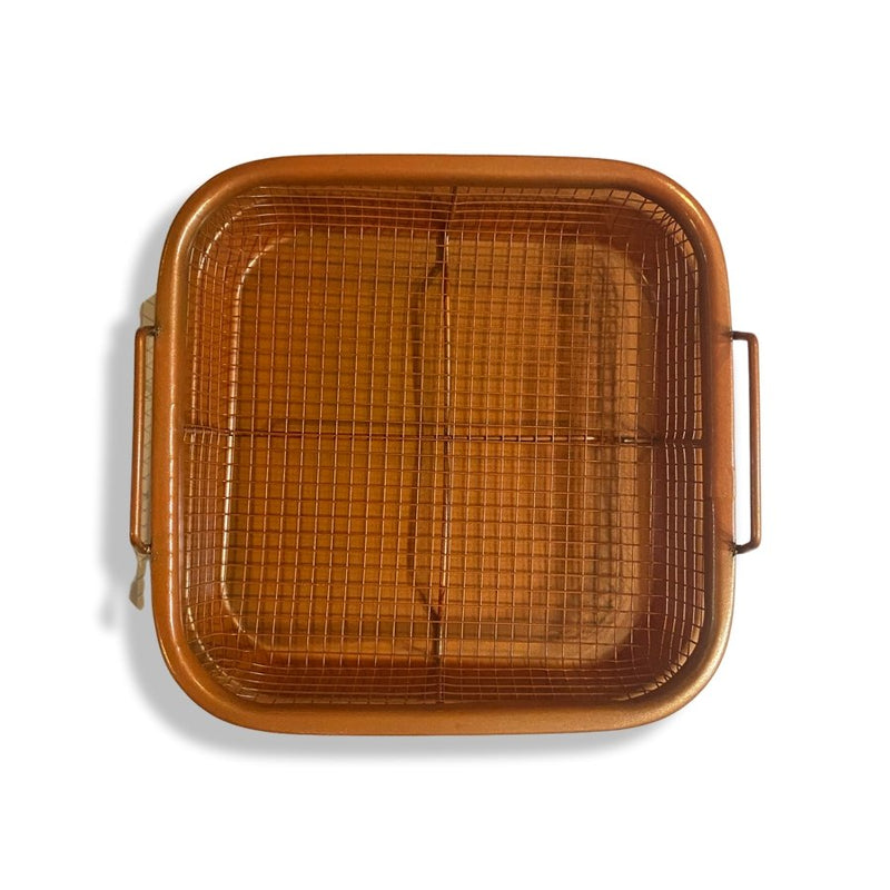 Copper Crisper Non-Stick Oven Mesh Baking Tray Chips Crisping Basket Set - Cupindy