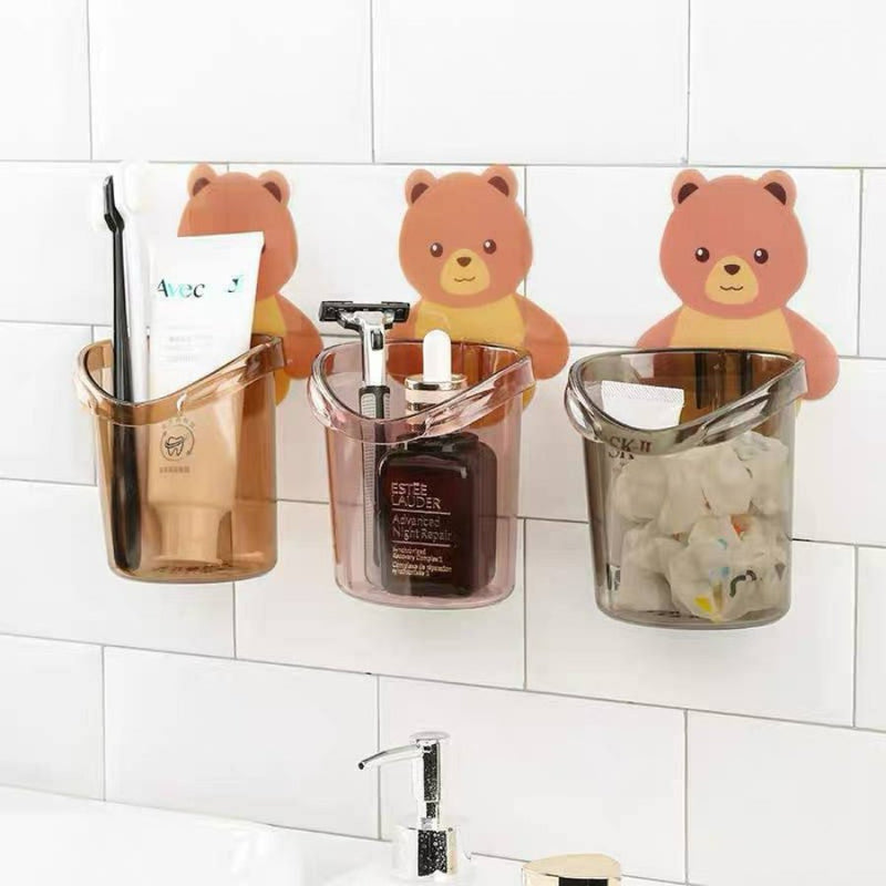 Creative Bear Storage Cup Wall Mount Toothpaste - Cupindy