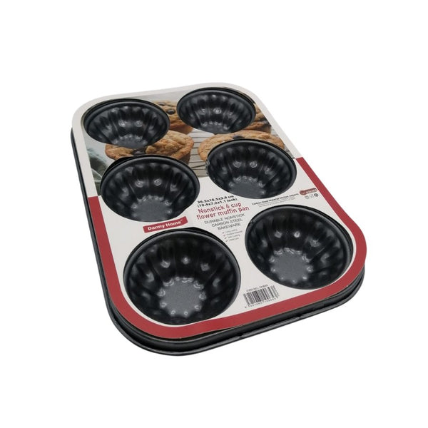 Danny Home - Nonstick 6 Cup Flower Muffin Pan - DH049 - Cupindy