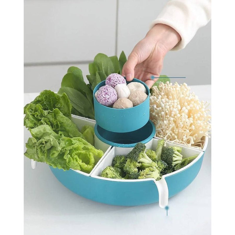 Double Ply Turntable Vegetable Basket Drying Strainer Bowl - Cupindy