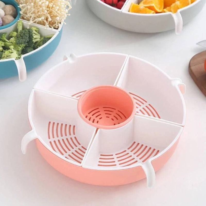 Double Ply Turntable Vegetable Basket Drying Strainer Bowl - Cupindy