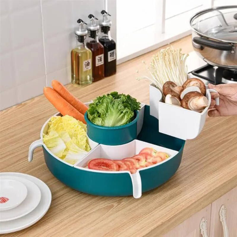 Double Ply Turntable Vegetable Basket Drying Strainer Bowl - Cupindy