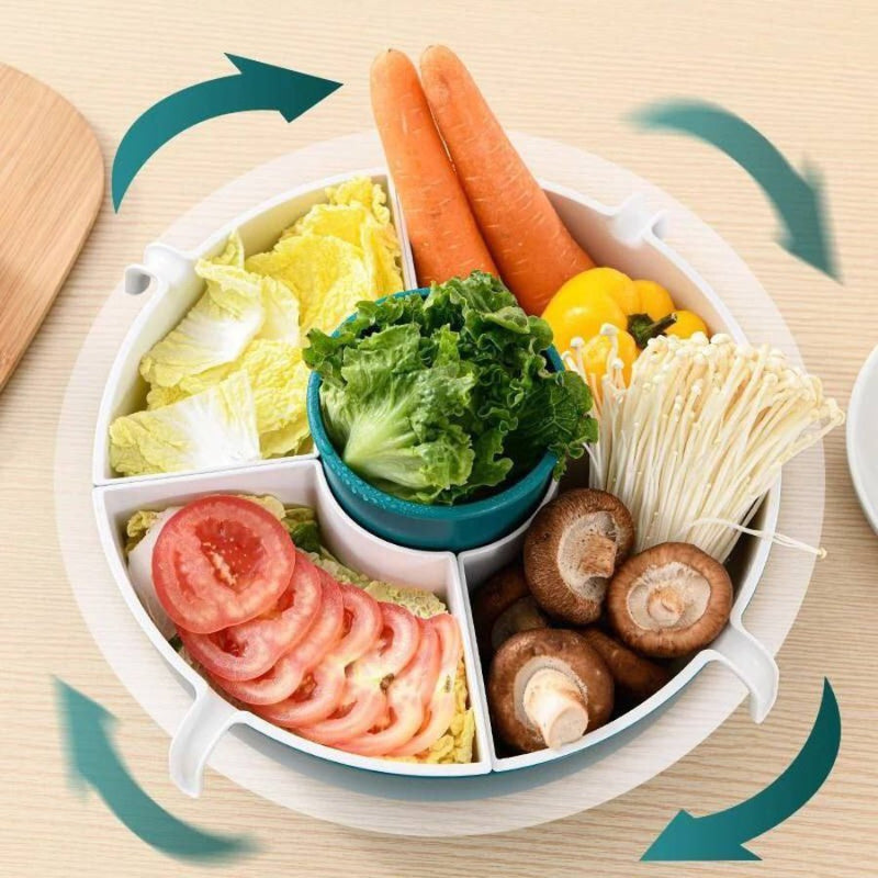 Double Ply Turntable Vegetable Basket Drying Strainer Bowl - Cupindy