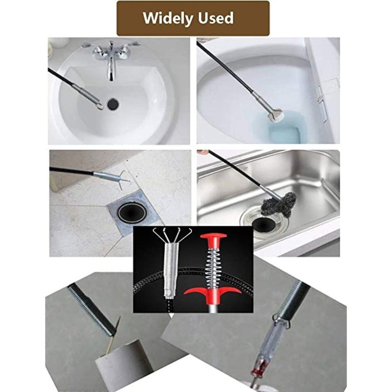 Drain Augers, Drain Clog Remover, Sink Drain Hair Catcher Flexible Pickup Toilet Cleaning Tool with Retractable Claw Stick - Cupindy