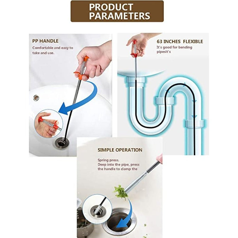 Drain Augers, Drain Clog Remover, Sink Drain Hair Catcher Flexible Pickup Toilet Cleaning Tool with Retractable Claw Stick - Cupindy