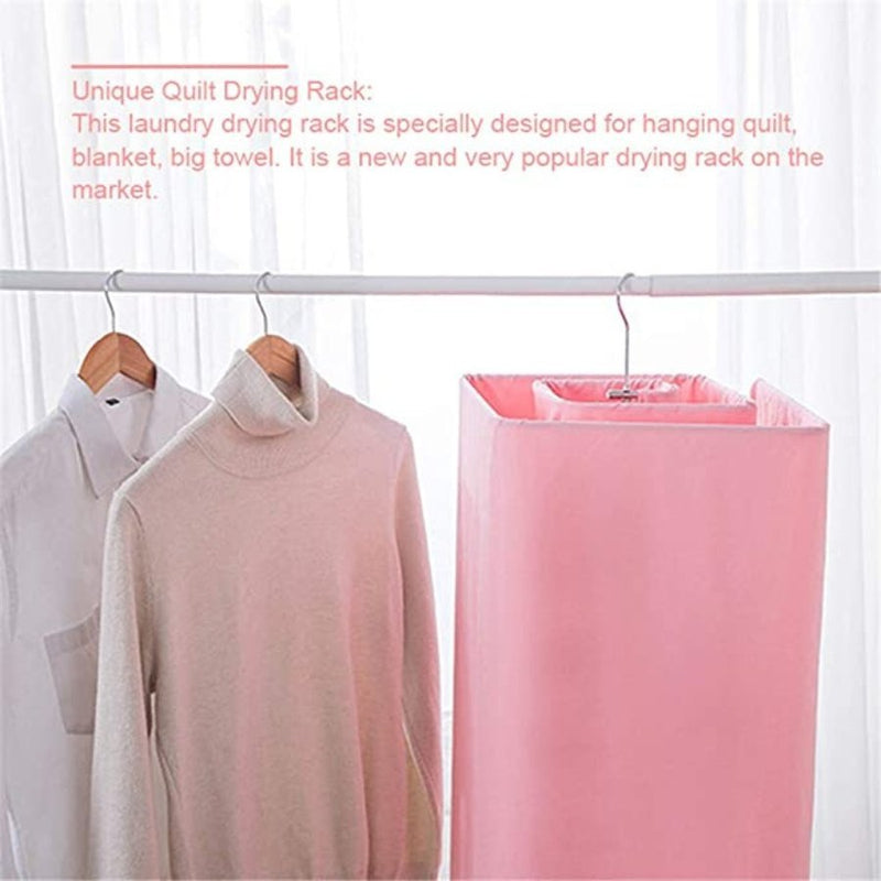 Drying Rack Stainless Steel Spiral Shaped Hanger for Blankets Bed Sheets Curtains Space-Saving Airer - Cupindy
