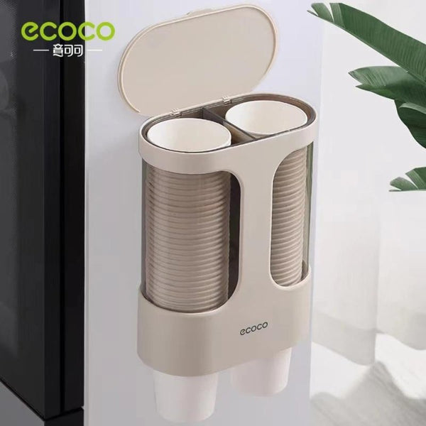 ECOCO Disposable Paper Cup Dispenser Wall Mounted - Cupindy