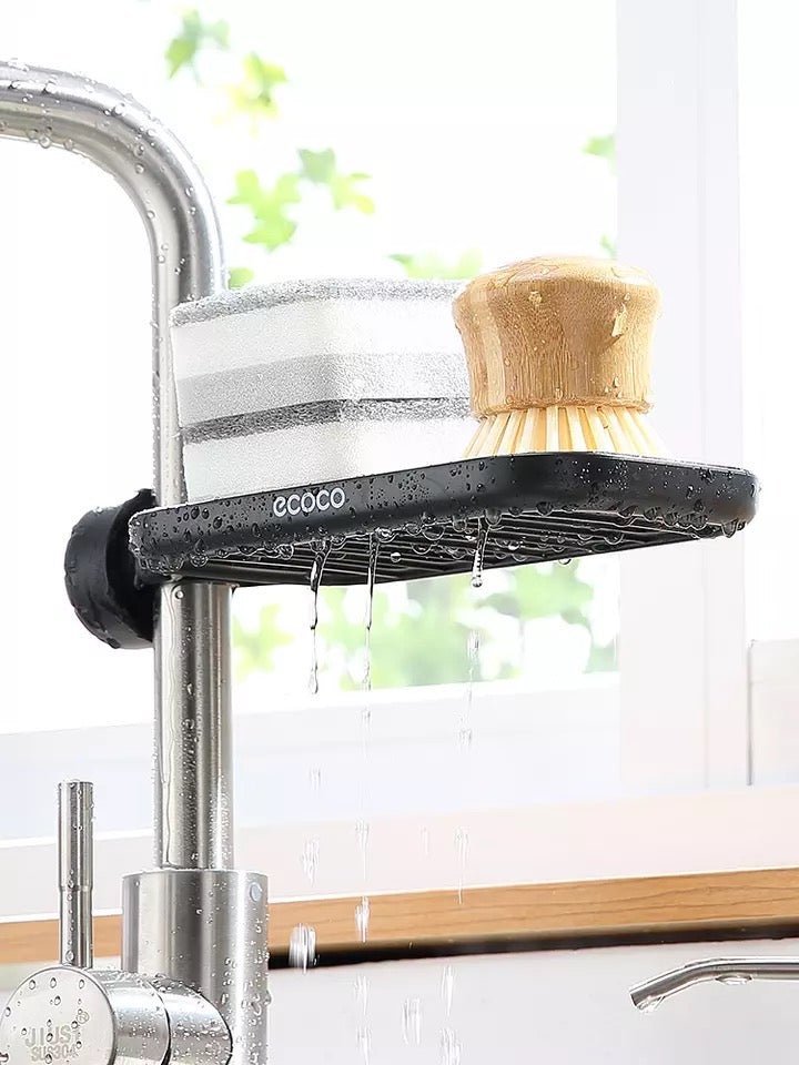 ECOCO Faucet Shelf Sink Dish Drainer Stainless Steel Kitchen Shelf Soap Sponge Storage Rack Household Supplies - Cupindy
