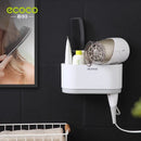 ECOCO Hair Dryer Rack Wall Mounted Punch Free Bathroom Accessories Set Home Bathroom Shelve Bathroom Holder Tool Drainage - Cupindy